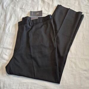 GS men's 46 x 32 black performance pants flat front, flex waist NEW